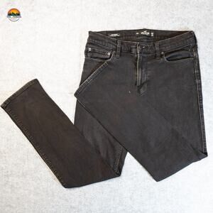 Hollister Straight Jeans Black Slim Advanced Stretch Denim Pockets Women's 32X34